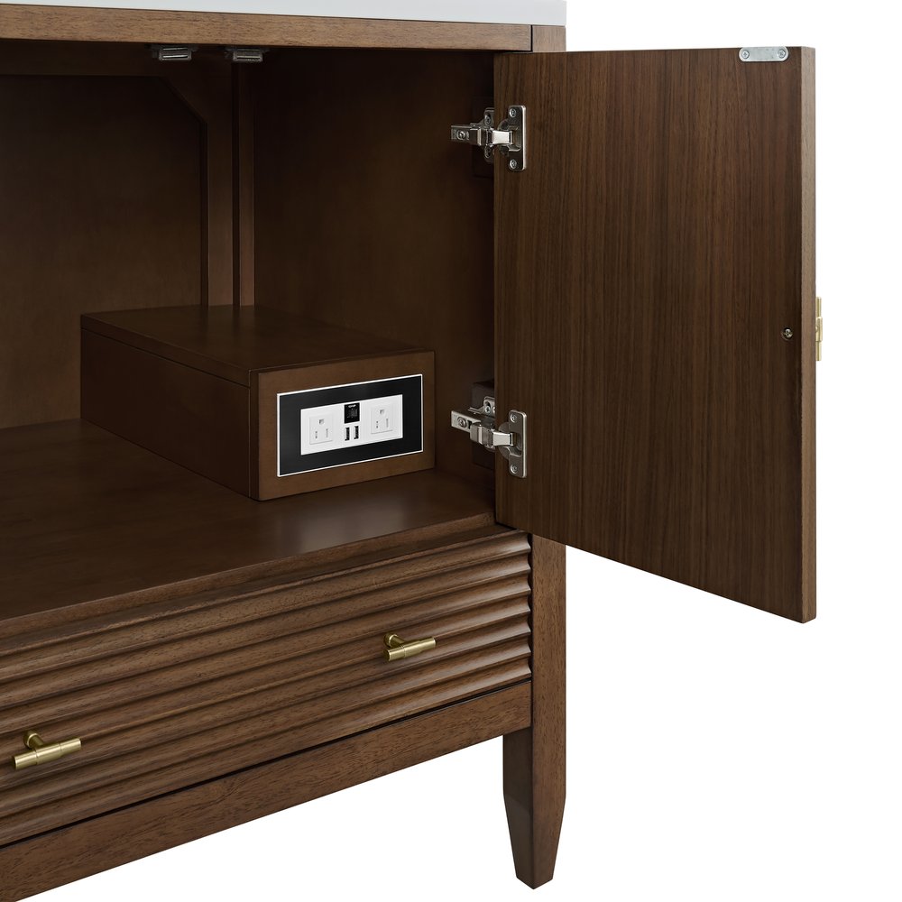 James Martin - Myrrin 30" Single Vanity, Mid-Century Walnut w/ 3 CM Lime Delight Silestone Top - 485-V30-WLT-3LDL view 13
