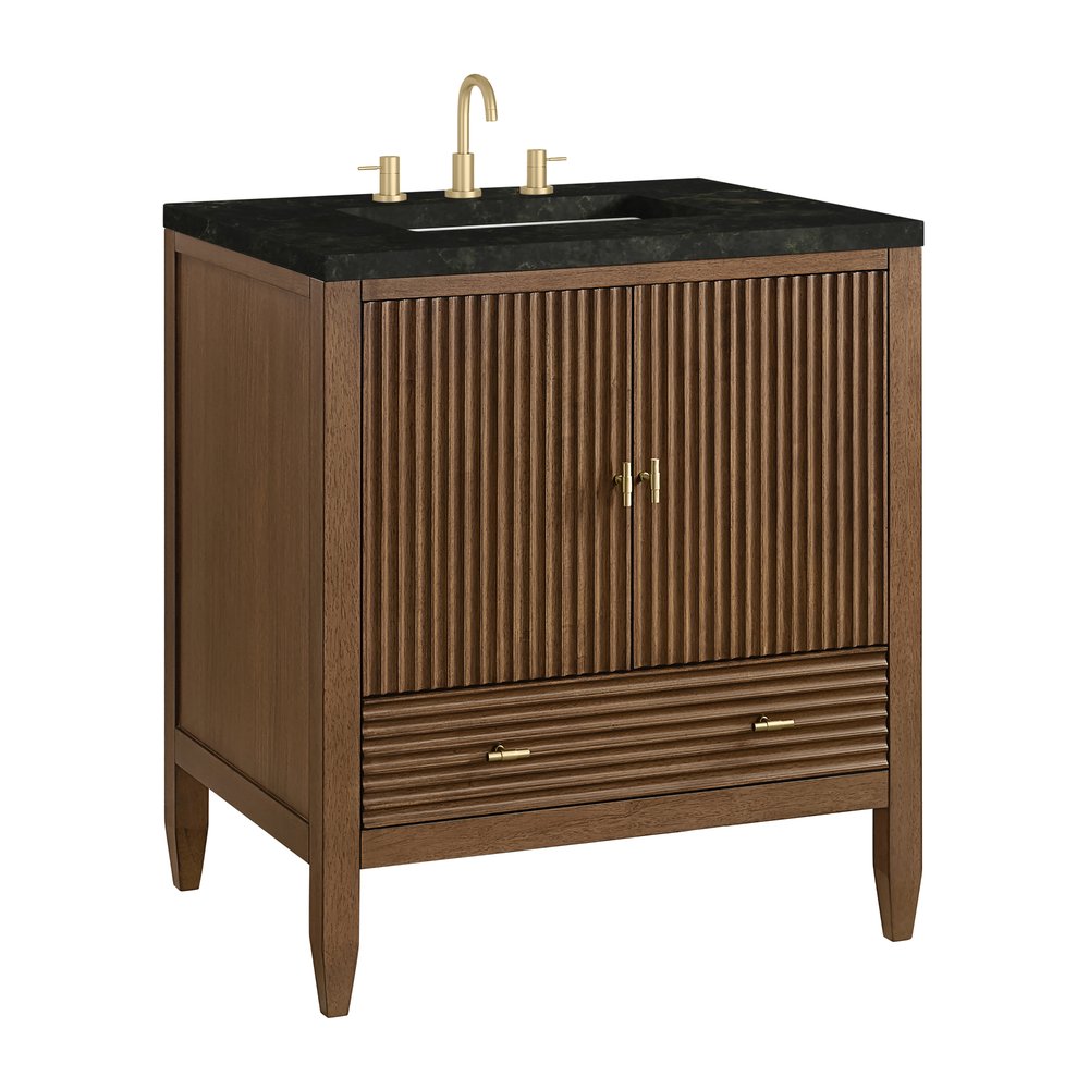 James Martin - Myrrin 30" Single Vanity, Mid-Century Walnut w/ 3 CM Phantome Eclos Top - 485-V30-WLT-3PHT view 15