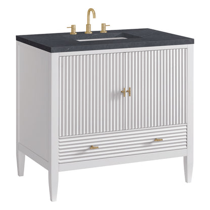 James Martin - Myrrin 36" Vanity, Bright White w/ 3 CM Charcoal Soapstone Silestone Top - 485-V36-BW-3CSP view 10