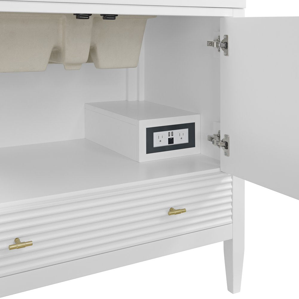 James Martin - Myrrin 36" Vanity, Bright White w/ 3 CM Charcoal Soapstone Silestone Top - 485-V36-BW-3CSP view 12