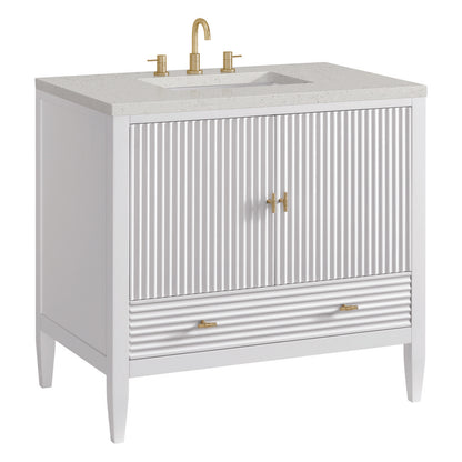 James Martin - Myrrin 36" Vanity, Bright White w/ 3 CM Lime Delight Silestone Top - 485-V36-BW-3LDL view 10