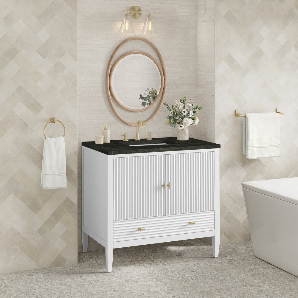 James Martin - Myrrin 36" Vanity, Bright White, w/ 3 CM Phantome Eclos Top - 485-V36-BW-3PHT view 4