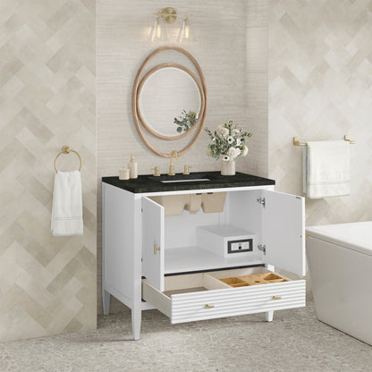 James Martin - Myrrin 36" Vanity, Bright White, w/ 3 CM Phantome Eclos Top - 485-V36-BW-3PHT view 5