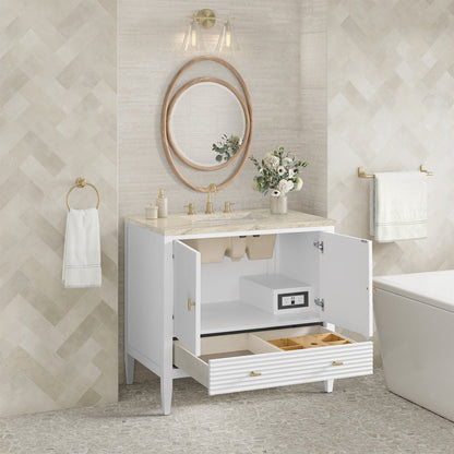 James Martin - Myrrin 36" Vanity, Bright White, w/ 3 CM Tajnar Eclos Top - 485-V36-BW-3TJR view 5
