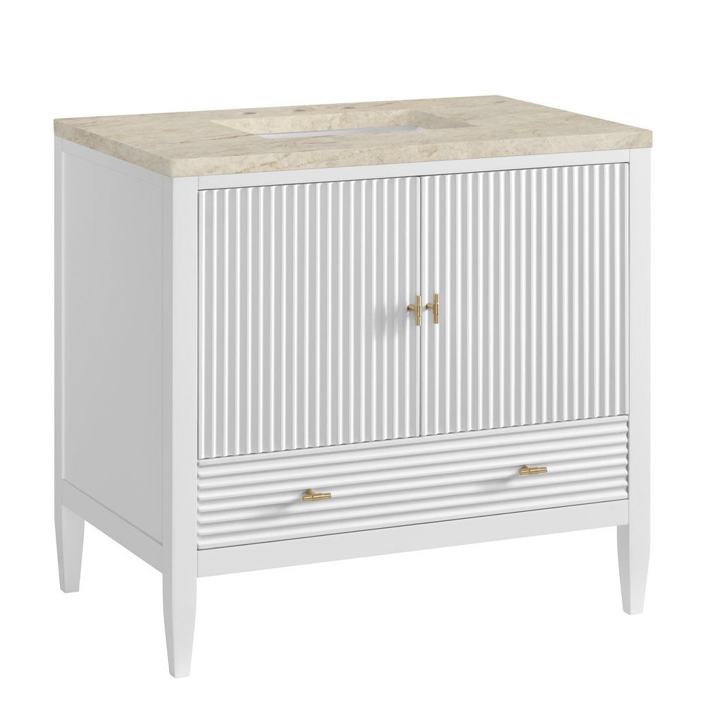 James Martin - Myrrin 36" Vanity, Bright White, w/ 3 CM Tajnar Eclos Top - 485-V36-BW-3TJR view 10