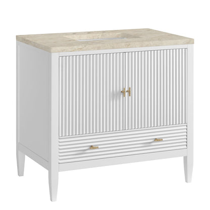 James Martin - Myrrin 36" Vanity, Bright White, w/ 3 CM Tajnar Eclos Top - 485-V36-BW-3TJR view 10