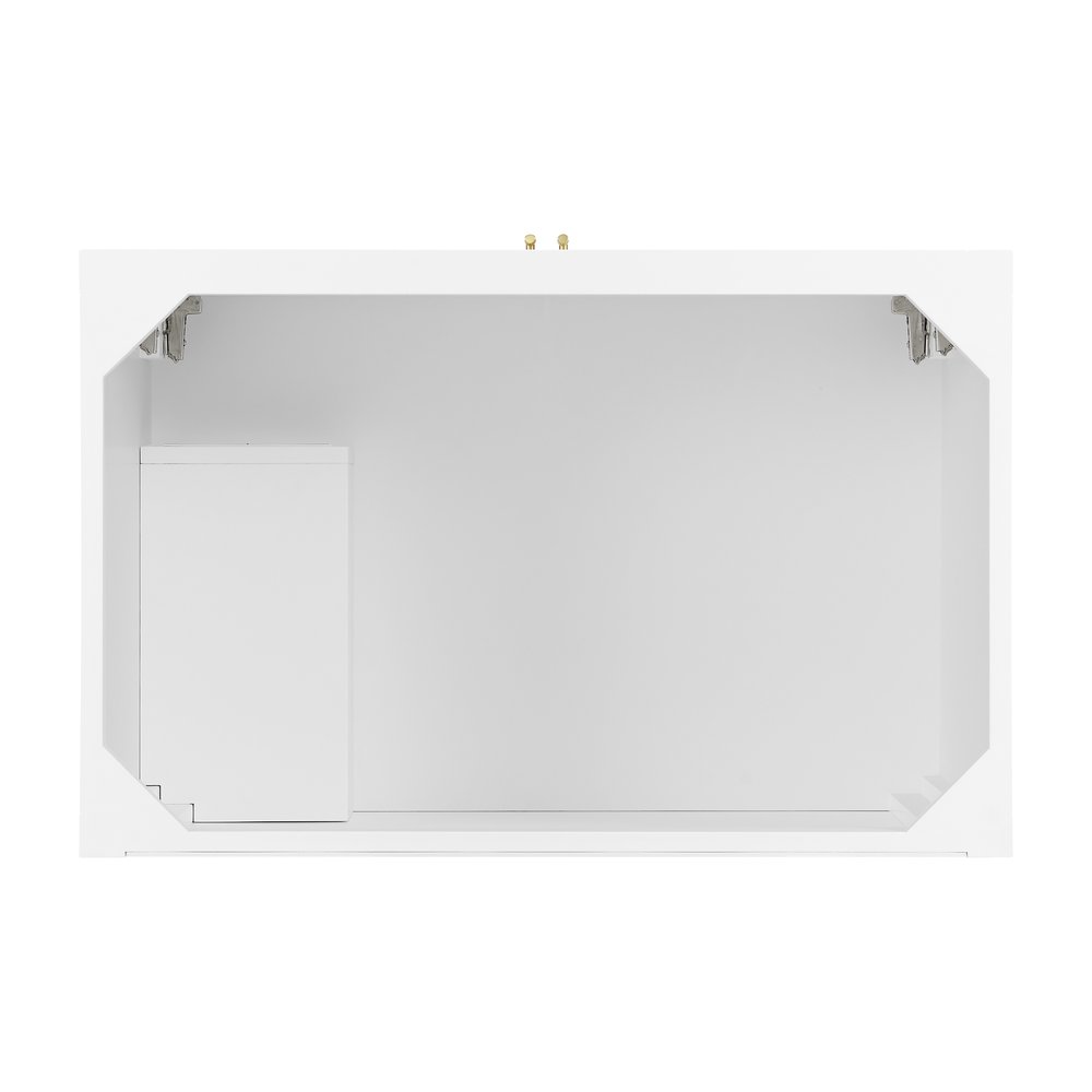 James Martin - Myrrin 36" Vanity, Bright White w/ Single Hole 3 CM White Zeus Silestone Top & Backsplash - 485-V36-BW-1WZ view 4