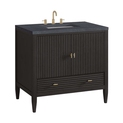 James Martin - Myrrin 36" Vanity, Carbon Oak w/ 3 CM Charcoal Soapstone Silestone Top - 485-V36-CBO-3CSP view 10