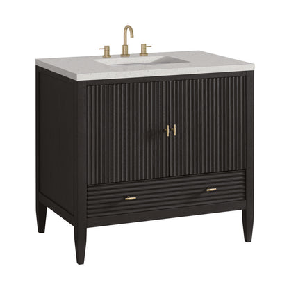 James Martin - Myrrin 36" Vanity, Carbon Oak w/ 3 CM Lime Delight Silestone Top - 485-V36-CBO-3LDL view 10