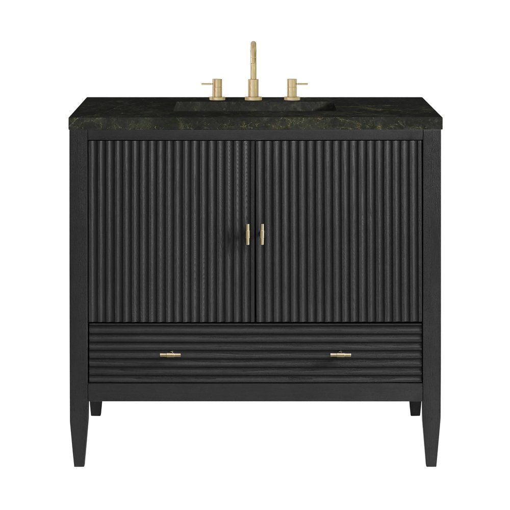 James Martin - Myrrin 36" Vanity, Carbon Oak, w/ 3 CM Phantome Eclos Top - 485-V36-CBO-3PHT view 1