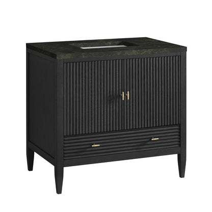 James Martin - Myrrin 36" Vanity, Carbon Oak, w/ 3 CM Phantome Eclos Top - 485-V36-CBO-3PHT view 10