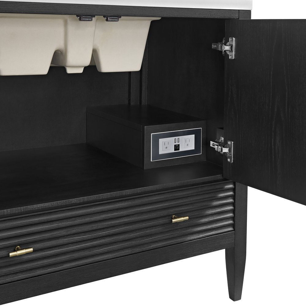 James Martin - Myrrin 36" Vanity, Carbon Oak, w/ 3 CM Phantome Eclos Top - 485-V36-CBO-3PHT view 12