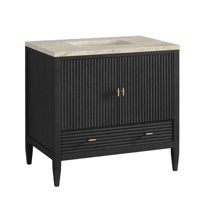James Martin - Myrrin 36" Vanity, Carbon Oak, w/ 3 CM Tajnar Eclos Top - 485-V36-CBO-3TJR view 10