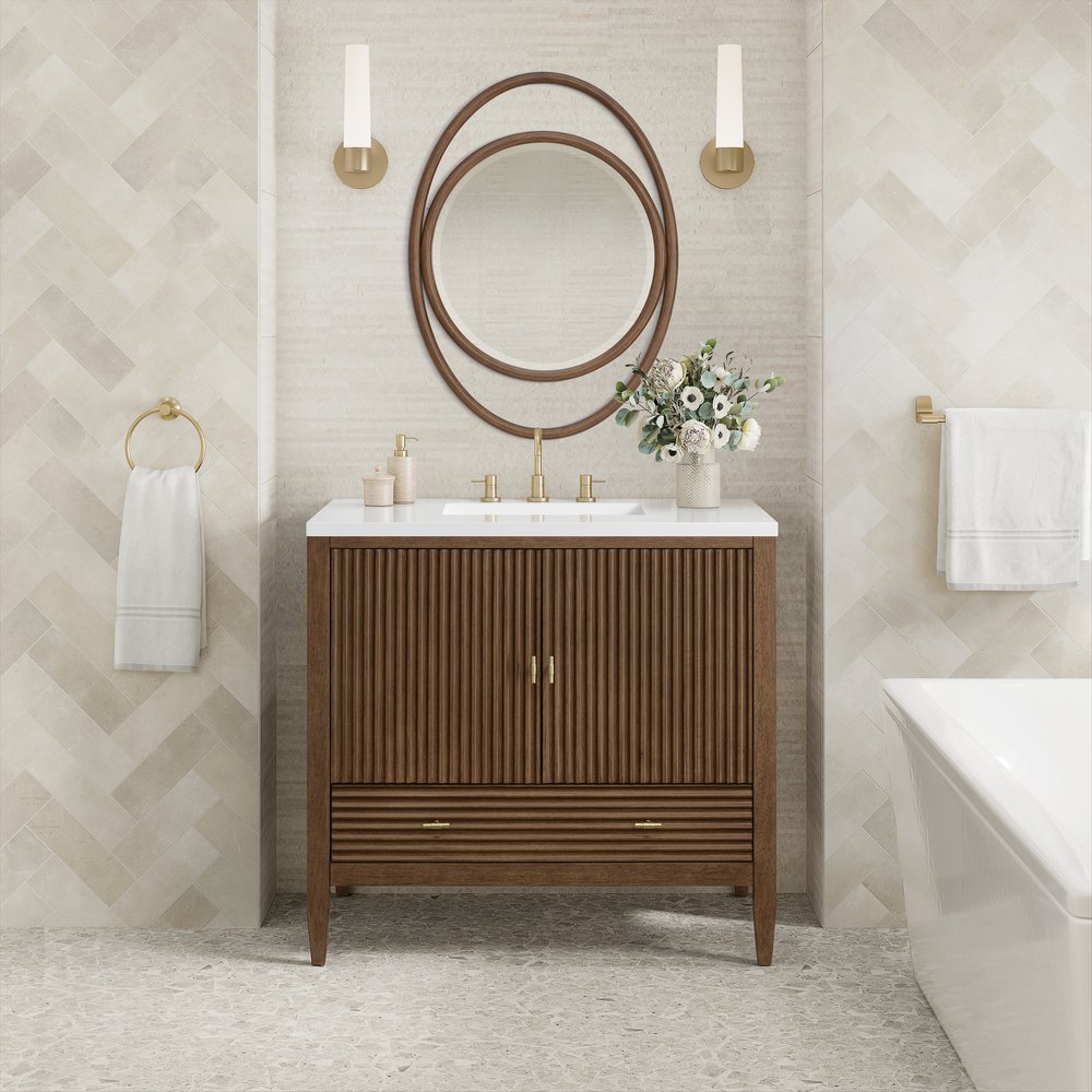 James Martin - Myrrin 36" Vanity, Mid Century Walnut - 485-V36-WLT view 3
