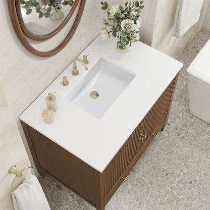 James Martin - Myrrin 36" Vanity, Mid Century Walnut - 485-V36-WLT view 7