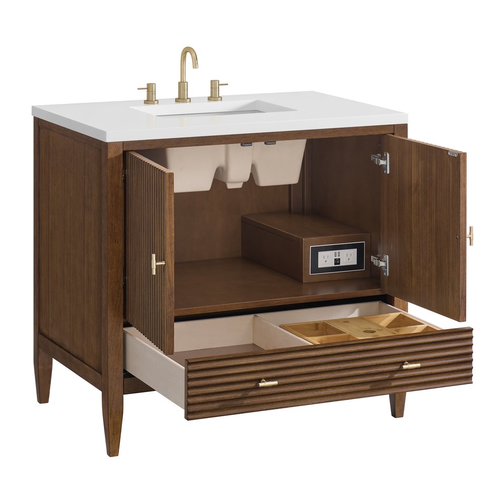 James Martin - Myrrin 36" Vanity, Mid Century Walnut - 485-V36-WLT view 10