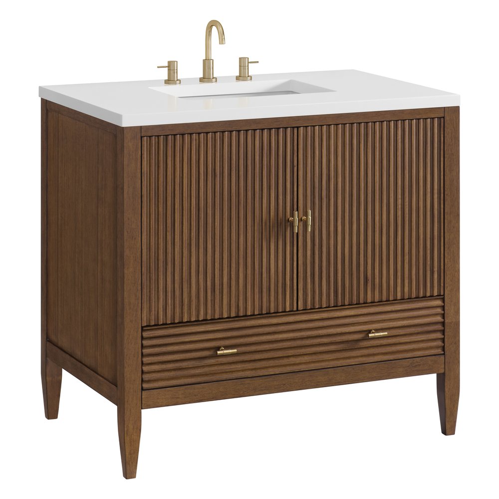 James Martin - Myrrin 36" Vanity, Mid Century Walnut - 485-V36-WLT view 12