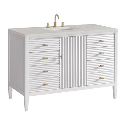 James Martin - Myrrin 48" Single Vanity, Bright White w/ 3 CM Lime Delight Silestone Top - 485-V48-BW-3LDL view 10