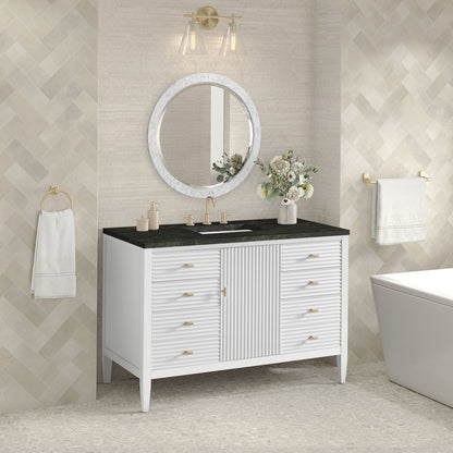 James Martin - Myrrin 48" Single Vanity, Bright White, w/ 3 CM Phantome Eclos Top - 485-V48-BW-3PHT view 4