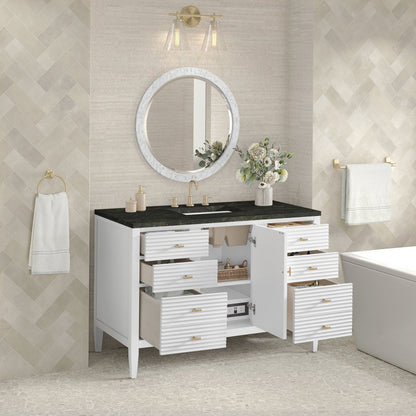 James Martin - Myrrin 48" Single Vanity, Bright White, w/ 3 CM Phantome Eclos Top - 485-V48-BW-3PHT view 5