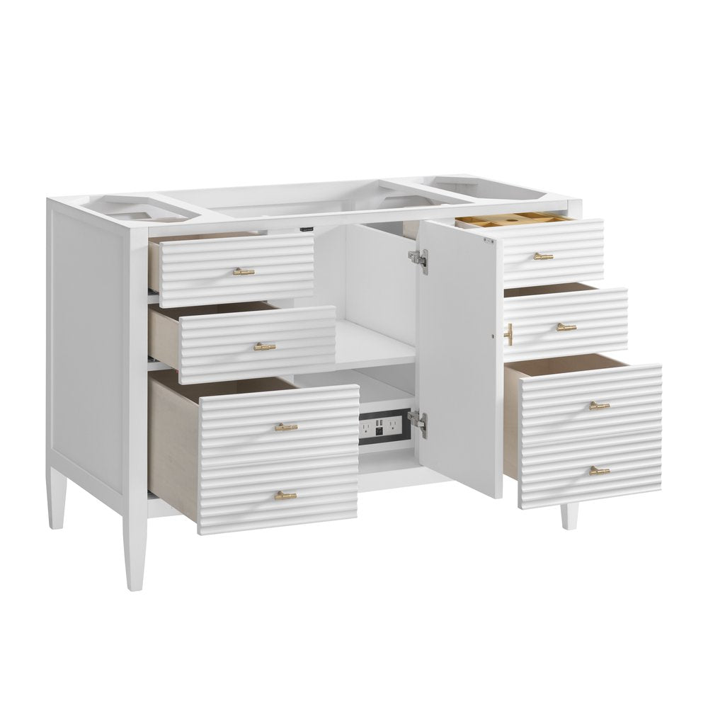 James Martin - Myrrin 48" Single Vanity, Bright White, w/ 3 CM Phantome Eclos Top - 485-V48-BW-3PHT view 8