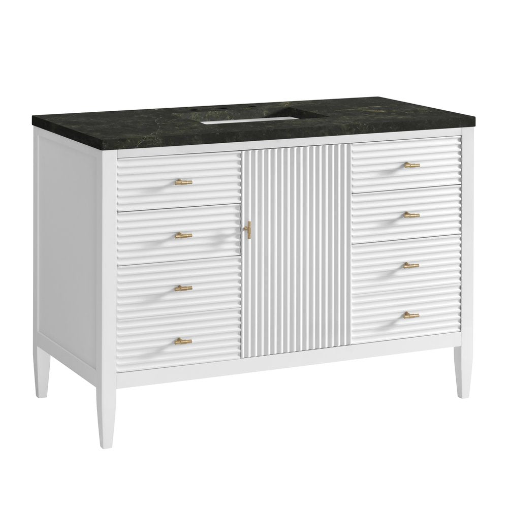 James Martin - Myrrin 48" Single Vanity, Bright White, w/ 3 CM Phantome Eclos Top - 485-V48-BW-3PHT view 10