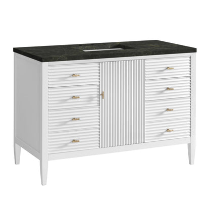 James Martin - Myrrin 48" Single Vanity, Bright White, w/ 3 CM Phantome Eclos Top - 485-V48-BW-3PHT view 10