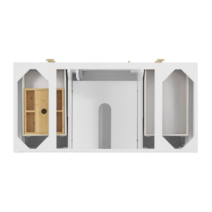 James Martin - Myrrin 48" Single Vanity, Bright White, w/ 3 CM Tajnar Eclos Top - 485-V48-BW-3TJR view 6