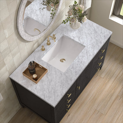 James Martin - Myrrin 48" Single Vanity, Carbon Oak w/ 3 CM Carrara White Marble Top - 485-V48-CBO-3CAR view 7
