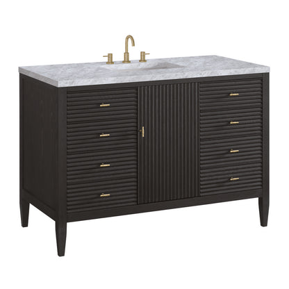 James Martin - Myrrin 48" Single Vanity, Carbon Oak w/ 3 CM Carrara White Marble Top - 485-V48-CBO-3CAR view 10
