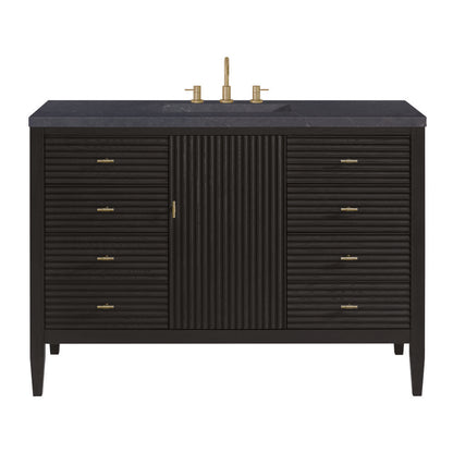 James Martin - Myrrin 48" Single Vanity, Carbon Oak w/ 3 CM Charcoal Soapstone Silestone Top - 485-V48-CBO-3CSP view 1