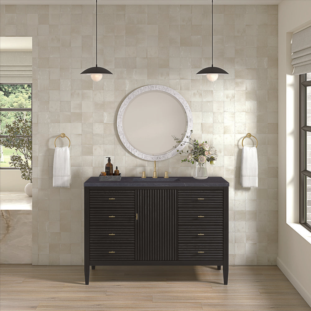 James Martin - Myrrin 48" Single Vanity, Carbon Oak w/ 3 CM Charcoal Soapstone Silestone Top - 485-V48-CBO-3CSP view 3
