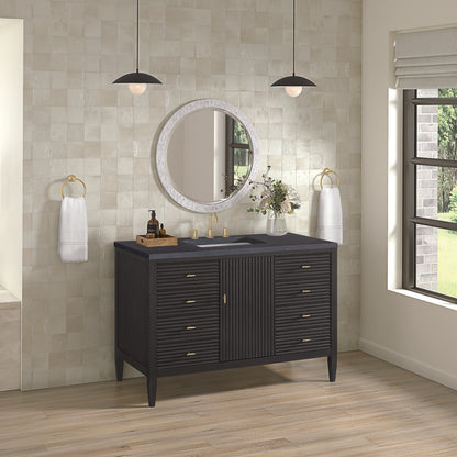 James Martin - Myrrin 48" Single Vanity, Carbon Oak w/ 3 CM Charcoal Soapstone Silestone Top - 485-V48-CBO-3CSP view 4