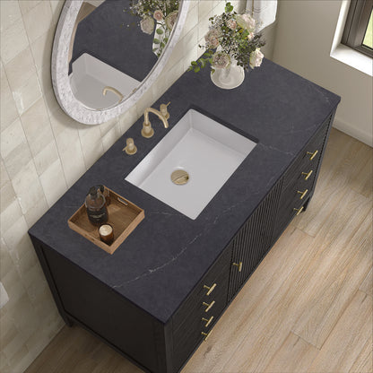 James Martin - Myrrin 48" Single Vanity, Carbon Oak w/ 3 CM Charcoal Soapstone Silestone Top - 485-V48-CBO-3CSP view 7