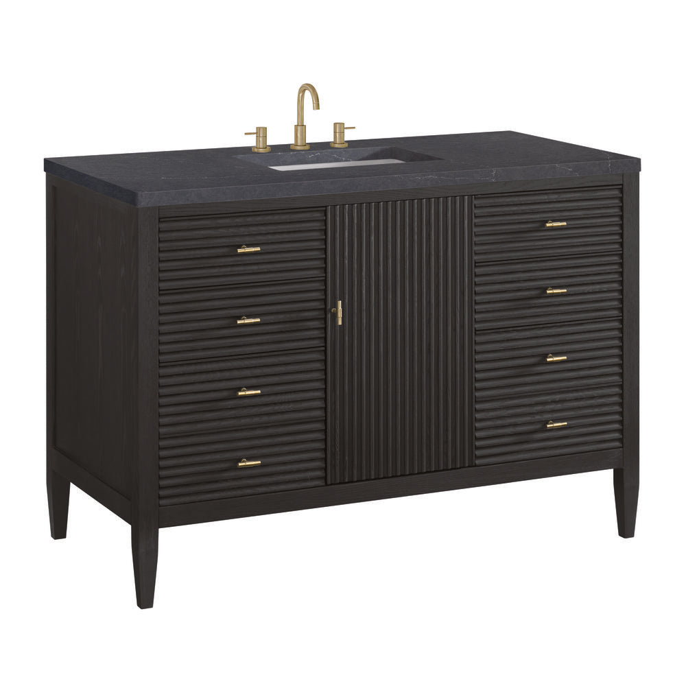 James Martin - Myrrin 48" Single Vanity, Carbon Oak w/ 3 CM Charcoal Soapstone Silestone Top - 485-V48-CBO-3CSP view 10