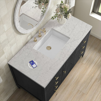 James Martin - Myrrin 48" Single Vanity, Carbon Oak w/ 3 CM Eternal Jasmine Pearl Silestone Top w/FreePower Wireless Charger - 485-V48-CBO-FEJP view 8