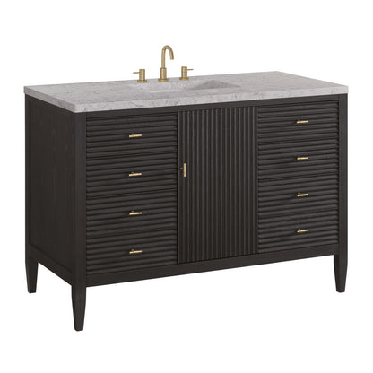 James Martin - Myrrin 48" Single Vanity, Carbon Oak w/ 3 CM Eternal Jasmine Pearl Silestone Top w/FreePower Wireless Charger - 485-V48-CBO-FEJP view 11