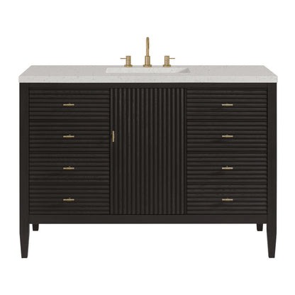 James Martin - Myrrin 48" Single Vanity, Carbon Oak w/ 3 CM Lime Delight Silestone Top - 485-V48-CBO-3LDL view 1