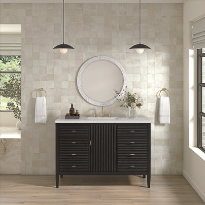 James Martin - Myrrin 48" Single Vanity, Carbon Oak w/ 3 CM Lime Delight Silestone Top - 485-V48-CBO-3LDL view 3