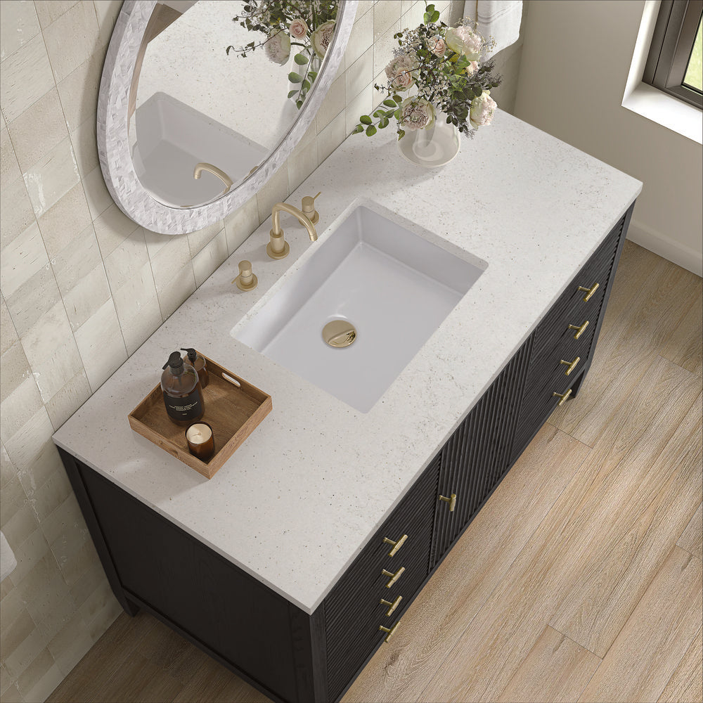 James Martin - Myrrin 48" Single Vanity, Carbon Oak w/ 3 CM Lime Delight Silestone Top - 485-V48-CBO-3LDL view 7
