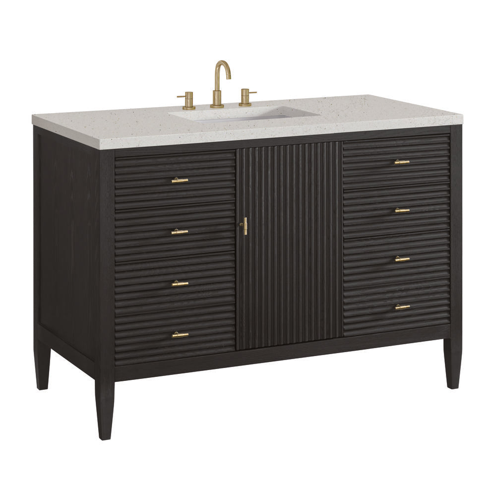 James Martin - Myrrin 48" Single Vanity, Carbon Oak w/ 3 CM Lime Delight Silestone Top - 485-V48-CBO-3LDL view 10