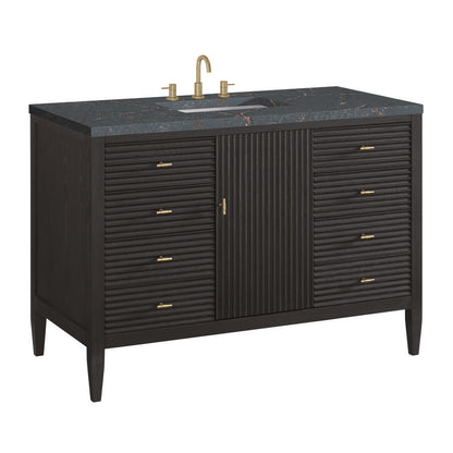 James Martin - Myrrin 48" Single Vanity, Carbon Oak w/ 3 CM Parisien Bleu Silestone Top w/FreePower Wireless Charger - 485-V48-CBO-FPBL view 11