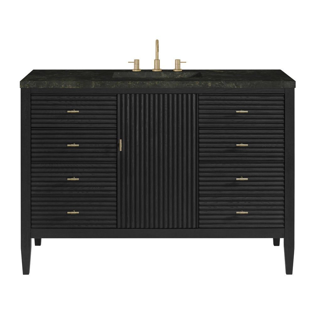 James Martin - Myrrin 48" Single Vanity, Carbon Oak, w/ 3 CM Phantome Eclos Top - 485-V48-CBO-3PHT view 1