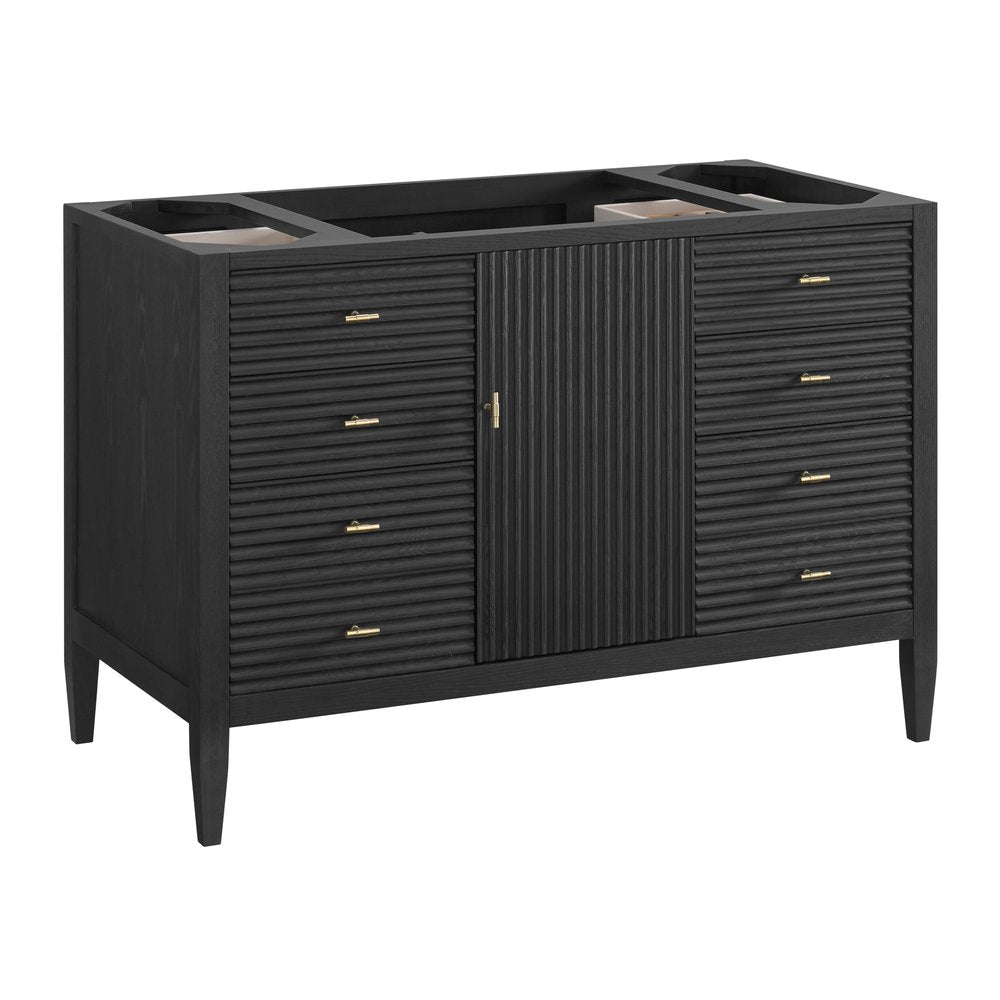 James Martin - Myrrin 48" Single Vanity, Carbon Oak, w/ 3 CM Phantome Eclos Top - 485-V48-CBO-3PHT view 2