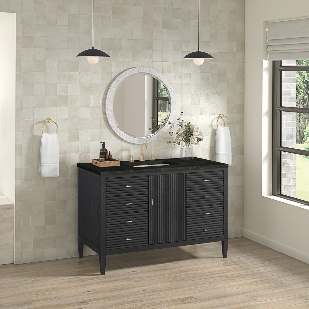 James Martin - Myrrin 48" Single Vanity, Carbon Oak, w/ 3 CM Phantome Eclos Top - 485-V48-CBO-3PHT view 4