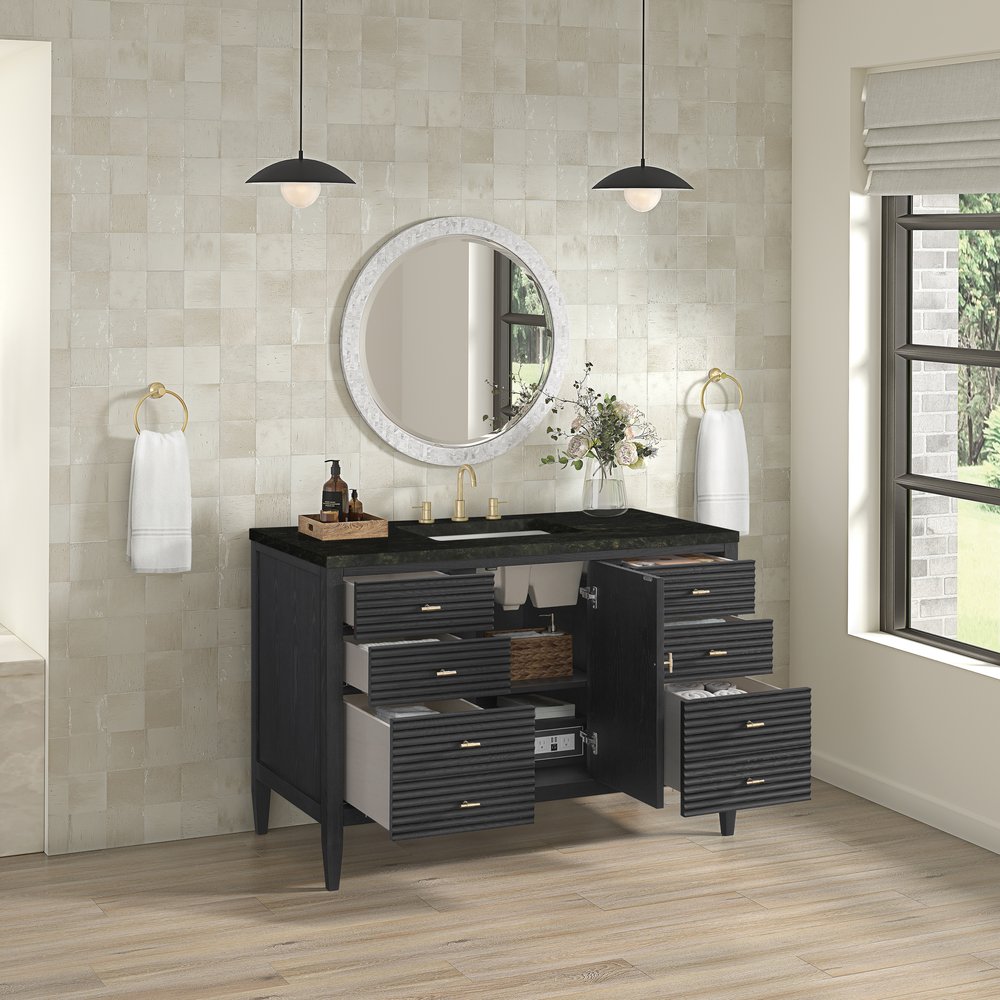 James Martin - Myrrin 48" Single Vanity, Carbon Oak, w/ 3 CM Phantome Eclos Top - 485-V48-CBO-3PHT view 5
