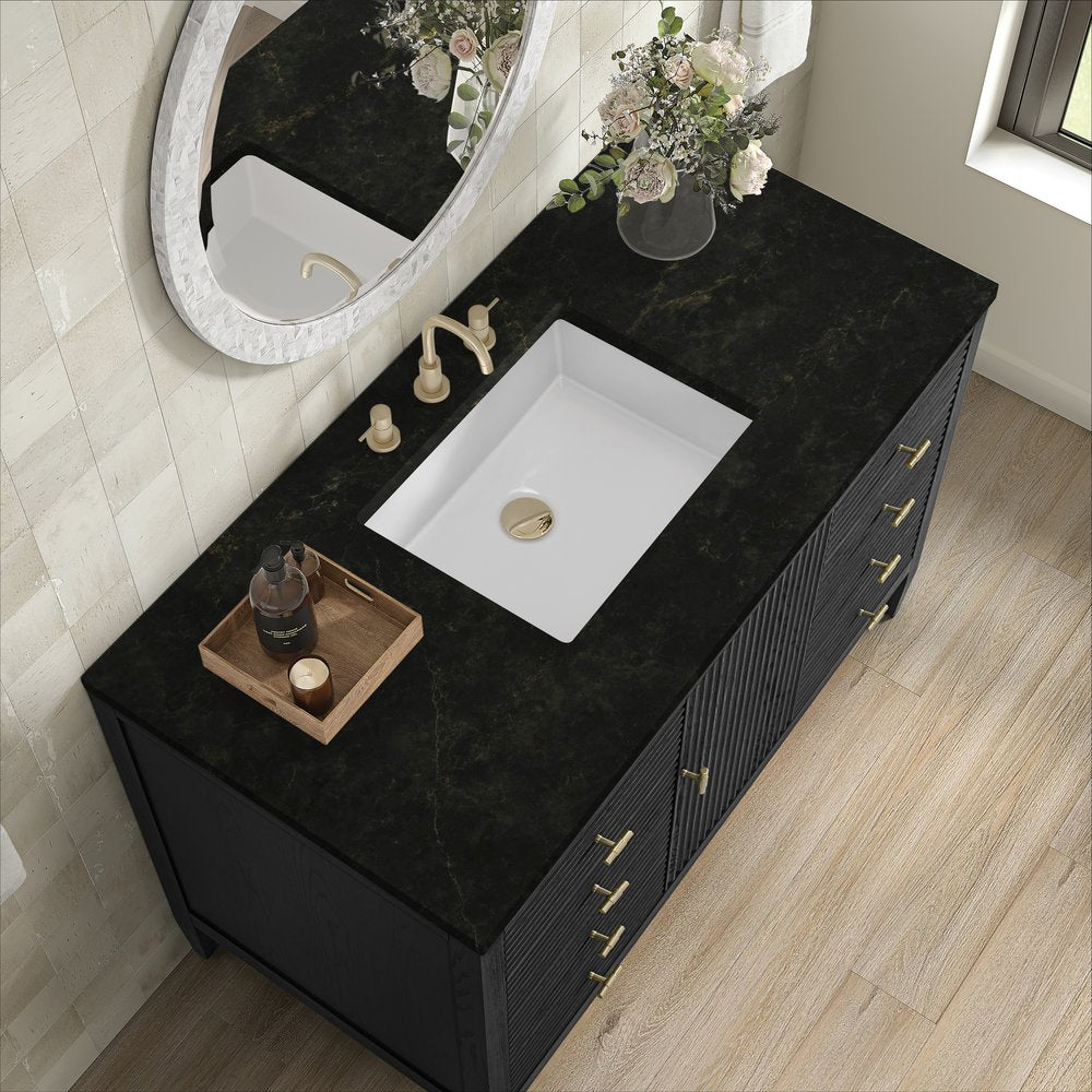 James Martin - Myrrin 48" Single Vanity, Carbon Oak, w/ 3 CM Phantome Eclos Top - 485-V48-CBO-3PHT view 7