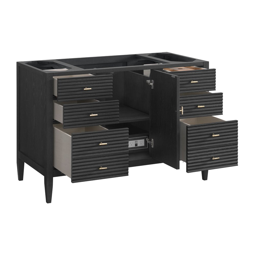 James Martin - Myrrin 48" Single Vanity, Carbon Oak, w/ 3 CM Phantome Eclos Top - 485-V48-CBO-3PHT view 8
