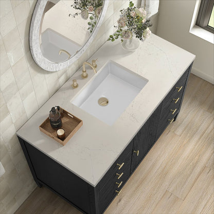 James Martin - Myrrin 48" Single Vanity, Carbon Oak, w/ 3 CM Siberian Silestone Top - 485-V48-CBO-3SFR view 7