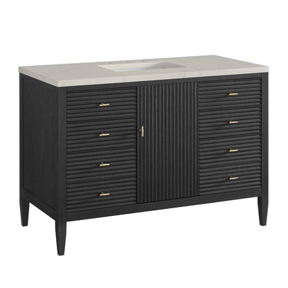 James Martin - Myrrin 48" Single Vanity, Carbon Oak, w/ 3 CM Siberian Silestone Top - 485-V48-CBO-3SFR view 10